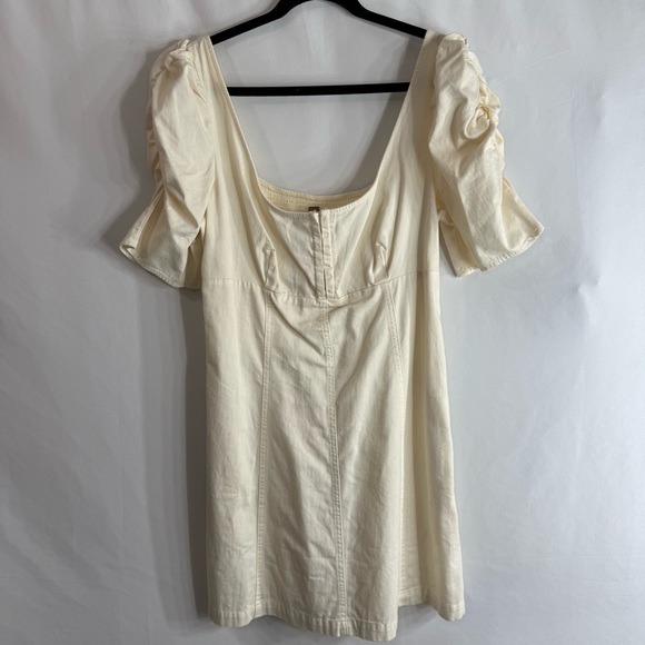 NWT Free People Cheyenne Ivory Denim Mini Dress, size M - Picture 2 of 13